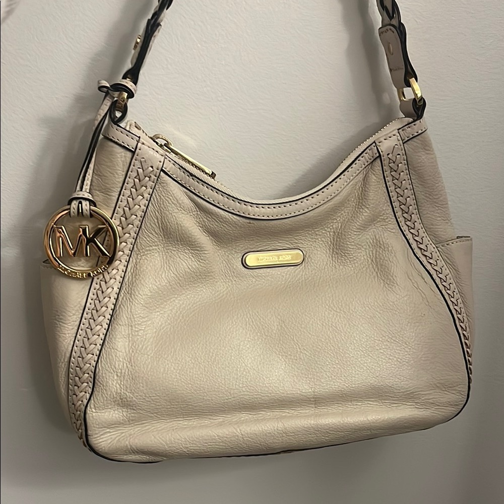 Michael Kors Cream Leather Shoulder Bag